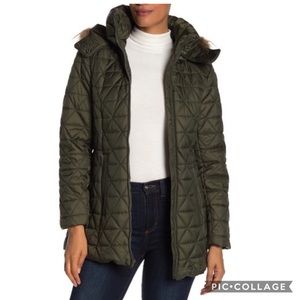 Marc New York | Faux Fur Hood Quilted Jacket